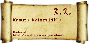 Krauth Krisztián névjegykártya